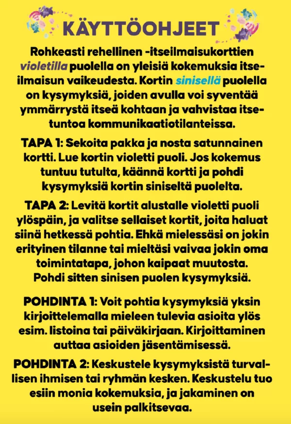 Rohkeasti rehellinen -itseilmaisukortit (10 pakkaa) - Image 8