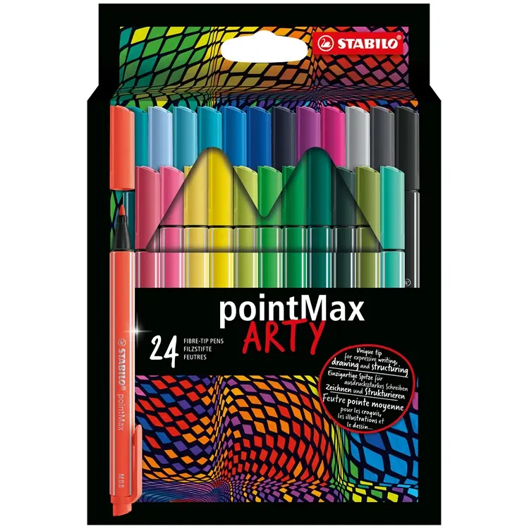 Kuitukärkikynä Stabilo pointMax Arty, 24 väriä